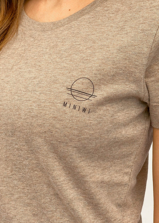 MINIWI | Organic Cotton Women's Short Sleeve T-Shirt - Heather Sand 